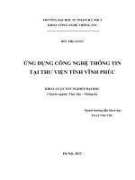 Luận Văn Ứng dụng công nghệ thông tin tại Thư viện Tỉnh Vĩnh Phúc