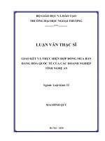 Giao kết và thực hiện hợp đồng mua bán hàng hóa quốc tế của các doanh nghiệp tỉnh nghệ an 