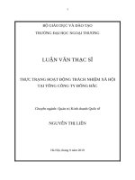 Thực trạng hoạt động trách nhiệm xã hội tại tổng công ty đông bắc 