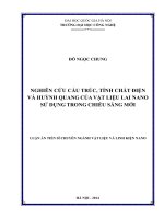 Nghiên cứu cấu trúc, tính chất điện và huỳnh quang của vật liệu lai nano sử dụng trong chiếu sáng mới  