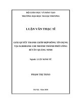 Giải quyết tranh chấp hợp đồng tín dụng tại agribank chi nhánh thành phố uông bí tây quảng ninh  