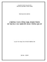 Chống tấn công SQL injection sử dụng các khuôn mẫu tổng quát 