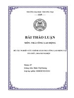 thảo luận nhóm TMU trả công lao động nghiên cứu chính sách trả công lao động tại công ty TNHH MTV thủy lợi đông triều 
