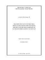 Hoạt động mua lại và sáp nhập (ma) trong ngành logistics trên thị trường thế giới và bài học kinh nghiệm đối với các doanh nghiệp logistics việt nam 