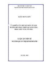Nghiên cứu một số nhân tố ảnh hưởng đến phát triển du lịch cộng đồng tiểu vùng tây bắc 