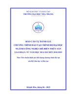 BÁO CÁO TỰ ĐÁNH GIÁ CHƯƠNG TRÌNH ĐÀO TẠO TRÌNH ĐỘ ĐẠI HỌC NGÀNH CÔNG NGHỆ CHẾ BIẾN THỦY SẢN GIAI ĐOẠN: TỪ NĂM HỌC 2014-2015 ĐẾN 2018-2019