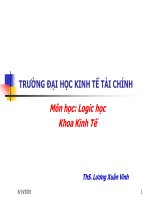 TRƯỜNG ĐẠI HỌC KINH TẾ TÀI CHÍNH Môn học: Logic học Khoa Kinh Tế ThS. Lương Xuân Vinh