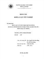 PHÂN LẬP VÀ TUYỂN CHỌN MỘT SỐ CHỦNG BACILLUS THURINGIENSIS CÓ ĐỘC TÍNH CAO ĐỐI VỚI CÔN TRÙNG HẠI CÂY TRỒNG - LUẬN VĂN ĐẠI HỌC LÂM NGHIỆP