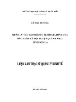 Luận văn thạc sỹ - Quản lý thu bảo hiểm y tế hộ gia đình của Bảo hiểm xã hội huyện Quỳnh Nhai tỉnh Sơn La