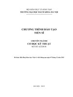 CHƯƠNG TRÌNH ĐÀO TẠO TIẾN SĨ CHUYÊN NGÀNH CƠ HỌC KỸ THUẬT