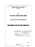 ĐÊ TÀI BẢO TỒN THIÊN NHIÊN BIỂN