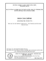 BÁO CÁO CHÍNH (GIAI ĐOẠN DỰ ÁN ĐẦU TƯ) TIỂU DỰ ÁN: HỆ THỐNG TƯỚI ĐU ĐỦ - TÂN THÀNH, HUYỆN HÀM THUẬN NAM