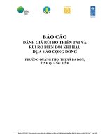 BÁO CÁO ĐÁNH GIÁ RỦI RO THIÊN TAI VÀ RỦI RO BIẾN ĐỔI KHÍ HẬU DỰA VÀO CỘNG ĐỒNG PHƯỜNG QUẢNG THỌ, THỊ XÃ BA ĐỒN, TỈNH QUẢNG BÌNH