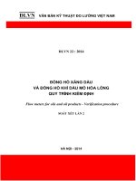 ĐỒNG HỒ XĂNG DẦU VÀ ĐỒNG HỒ KHÍ DẦU MỎ HÓA LỎNG QUY TRÌNH KIỂM ĐỊNH