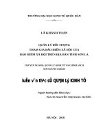 Luận văn thạc sỹ - Quản lý đối tượng tham gia bảo hiểm xã hội của bảo hiểm xã hội trên địa bàn tỉnh Sơn La