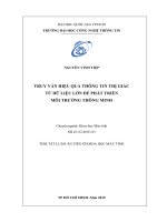 TRUY VẤN HIỆU QUẢ THÔNG TIN THỊ GIÁC TỪ DỮ LIỆU LỚN ĐỂ PHÁT TRIỂN MÔI TRƯỜNG THÔNG MINH