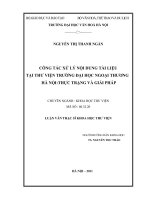 Luan van nâng cao chất lượng xử lý nội dung tài liệu tại thư viện đại học ngoại thương