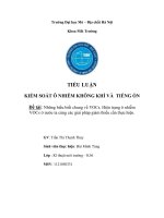 Tiểu luận: Kiểm soát ô nhiễm không khí tiếng ồn Những hiểu biết chung về VOCs. Hiện trạng ô nhiễm VOCs ở nước ta cùng các giải pháp giảm thiểu cần thực hiện.
