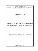 Nghiên Cứu Mô Hình Người Sử Dụng Mở Trong Các Hệ Thống Gợi Ý Thông Tin Theo Nhu Cầu