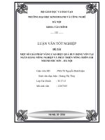 Khóa luận tốt nghiệp - Một số giải pháp nâng cao hiệu quả huy động vốn tại Ngân hàng Nông nghiệp và Phát triển nông thôn - chi nhánh Sóc Sơn – Hà Nội