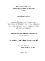 Luận văn thạc sỹ - Vai trò của Thanh tra tỉnh Lai Châu trong giải quyết khiếu nại, tố cáo liên quan đến bồi thường, hỗ trợ và tái định cư các công trình thủy điện