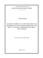 Tổng Hợp Và Nghiên Cứu Cấu Trúc Một Số Phức Chất Hỗn Hợp Kim Loại Chứa Ion Kim Loại Kiềm