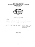 Khóa luận tốt nghiệp - THỰC TRẠNG VÀ GIẢI PHÁP PHÁT TRIỂN XÚC TIẾN MARKETING TẠI CÔNG TY TNHH THƯƠNG MẠI VÀ DỊCH VỤ THỰC PHẨM BẢO PHÁT