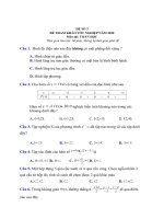 Đề thi thử tốt nghiệp THPT môn Toán (có đáp án)   mã số 03