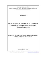 Hoàn Thiện Công Tác Quản Lý Tài Chính Tại Bệnh Viện Đa Khoa Huyện Đại Từ, Tỉnh Thái Nguyên