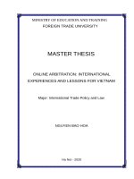luận văn thạc sĩ online arbitration international experiences and lessons for vietnam 