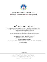 Thực tập nghiệp vụ cung ứng dịch vụ du lịch và lữ hành 