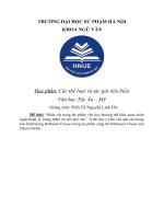 Nhân vật trong tác phẩm văn học thường thể hiện quan niệm nghệ thuật, lý tưởng thẩm mĩ của nhà văn ” trình bày ý kiến của anh chị thông bao hình tượng robinson crusoe trong tác phẩm cùng tên robinson crusoe của daniel defoe  