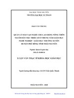 Quản lý đào tạo nghề cho lao động nông thôn người dân tộc thiểu số ở trung tâm giáo dục nghề nghiệp giáo dục thường xuyên huyện phú bình, tỉnh thái nguyên 