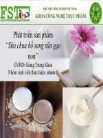 Phát triển sản phẩm “sữa chua bổ sung sữa gạo non 