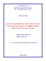 Quản lý hoạt động dạy học theo tiếp cận năng lực học sinh ở các trường trung học cơ sở vùng tây nam bộ tt 