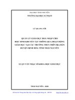 Quản lý giáo dục hòa nhập cho học sinh khuyết tật thông qua hoạt động giáo dục tại các trường trung học cơ sở trên địa bàn huyện định hóa tỉnh thái nguyên 