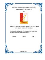 phân tích hoạt động logistics của chuỗi cửa hàng tiện lợi vinmart + 