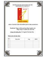 nâng cao hiệu quả hoạt động logistics của tổng công ty cổ phần may việt tiến 