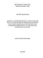 Nghiên cứu thành phần hóa học và hoạt tính sinh học của cây bù dẻ trơn (uvaria boniana), bù dẻ hoa vàng (uvaria hamiltonii), lãnh công màu hung (fissistigma cupreonitens) và lãnh công xám (fissistigma glaucesens) 