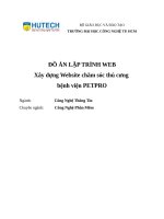 Xây dựng website chăm sóc thú cưng bệnh viện PETPRO 