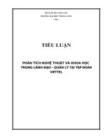 phân tích nghệ thuật và khoa học trong lãnh đạo   quản lý tại tập đoàn viettel 