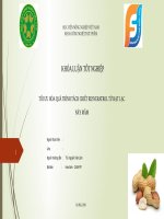 TỐI ưu hóa QUÁ TRÌNH TÁCH CHIẾT RESVERATROL từ hạt lạc nảy mầm 