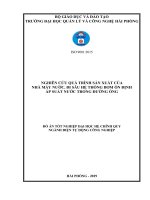 Nghiên cứu quá trình sản xuất của nhà máy nước  đi sâu hệ thống ổn định áp suất nước trong đường ống 