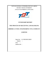 the process of receiving and handling orders at feel engineering vina company limited 