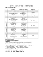 UNIT 2   LIFE IN THE COUNTRYSIDE 