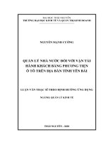 Quản lý nhà nước đối với vận tải hành khách bằng phương tiện ô tô trên địa bàn tỉnh yên bái 