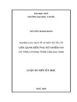 Nghiên cứu dịch tễ và một số yếu tố liên quan đến phụ nữ nhiễm HIV có triệu chứng trầm cảm sau sinh 