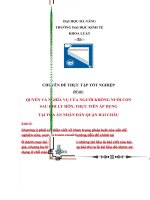 quyền và nghĩa vụ của người không nuôi con sau khi ly hôn, thực tiễn áp dụng tại tòa án nhân dân quận hải châu 