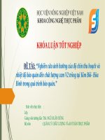 Nghiên cứu ảnh hưởng của độ chín thu hoạch và nhiệt độ bảo quản đến chất lượng cam v2 trồng tại kim bôi  hòa bình trong quá trình bảo quản 