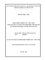 Luan van hoạt động thông tin   thư viện đáp ứng yêu cầu đào tạo theo học chế tín chỉ tại trường đại học y dược thái nguyên